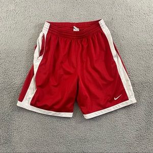 Nike Athletic Gym Red White Trim Basketball Shorts Mens L PreOwned